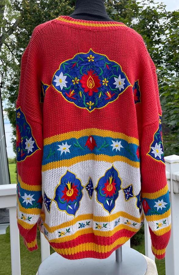 Vintage 80s NO! Jeans Cardigan Sweater, Lined, Big Buttons Vintage 80s NO! Jeans Cardigan Sweater, Lined, Big Buttons