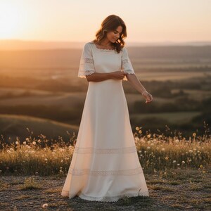 cream prairie dress Gunne Sax by Jessica San Francisco Vintage Dress Size Medium Large Cream Prairie