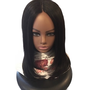 middle part/ smooth / human hair wig