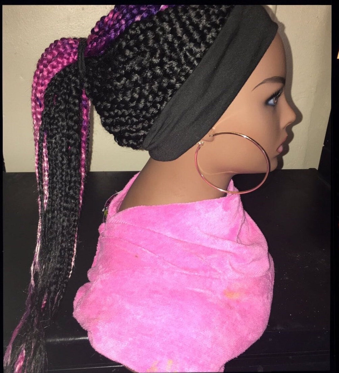 Tri Color Color Wig Tri Color Cornrow Headband Wig - Etsy