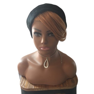 Velour beanie cap with bang