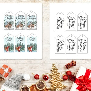 Christmas Gift Tags, Printable Gift Tags, Digital Tags