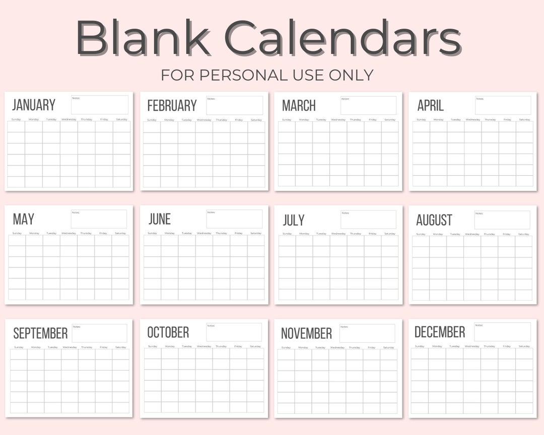 Calendar Printable Etsy