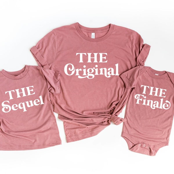 Original Sequel Finale Plot Twist Matching Family Tshirts, Mauve, kids and parents, 3 Siblings, sister and brother, Family of 4, of 5, of 6
