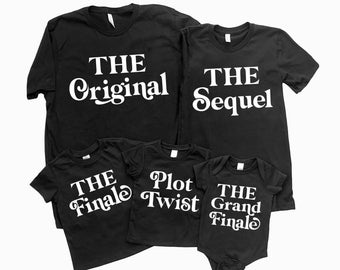 Matching Family Shirts, Original Sequel Finale Plot Twist, Siblings, Third Baby Announcement, Family of 5, Gift Grandkids, Big Middle Little