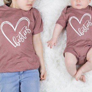 Mauve Besties Heart Shirt: Matching Friends Triblend Tee