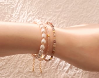Genuine Gemstone Beaded Bracelet, Pendant Cube Beads Bracelet, 18k Gold Beaded Bracelet, Crystal Beads, Gold Filled Bracelet, Cats Eye Beads