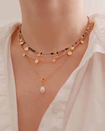 Genuine Gemstone Beaded Necklace, Pendant Cube Beads Choker, 18k Gold Beaded Necklace, Crystal Beads, Gold Filled Necklace, Cats Eye Beads