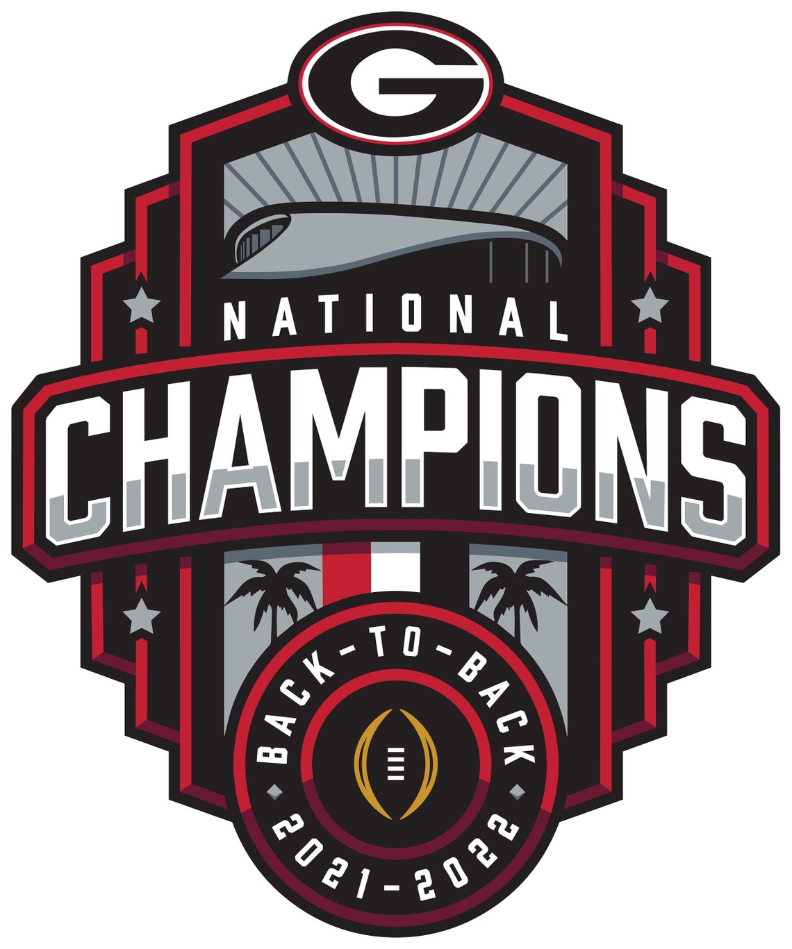 UGA National Championship Logo Back2back 2022 UGA Bulldogs Etsy