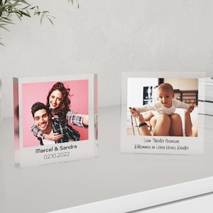 Impressão fotográfica personalizada | Placa fotográfica em bloco de acrílico com mensagem personalizada | Bloco fotográfico em acrílico como uma lembrança duradoura