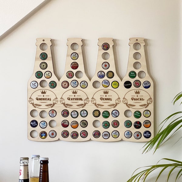 Gepersonaliseerde houten bierkaart - studenten housewarming cadeau - 51/68 vakken - WG biercadeau decoratie voor bierliefhebbers