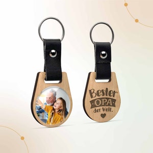 Best Grandpa keychain with photo | Personalized photo gift with photo print & laser engraving | Birthday photo gift idea for grandpa