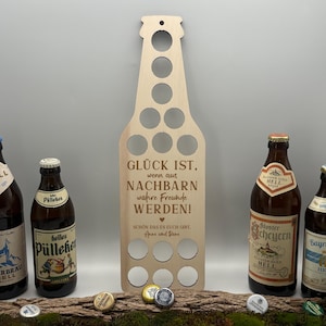 Personalisiertes Sammelbier Nachbarn | Bier Geschenk Freundschaft | Glück ist, wenn aus Nachbarn Freunde werden | Dankeschön Nachbarschaft