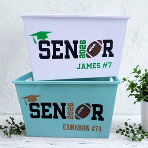 Personalized Football Team Basket, Sport Basket For Boys, Football Graduation Bucket, Sport Team Basket, Custom Football 2026, Senior 2026