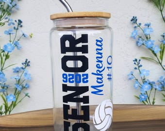 Volleyball Senior Iced Coffee Cup, Team Volleyball Senior Gifts, Gifts for Volleyball Teams, Volleyball Gifts for Players, Coffee Tumbler,