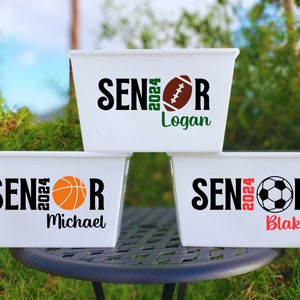 Personalized Graduation Sport Senior Basket,  Custom Football, Basketball, Soccer Sport Graduation Basket, Senior Night 2023, 2024,