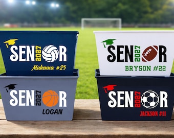Personalized Graduation Sport Senior Basket,  Custom Football, Basketball, Soccer Sport Graduation Basket Senior Night 2027 Volleyball 2027
