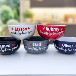 Personalized I Cerealsly Love You Bowl, Cereal Bowl for Dad, Breakfast Bowl, Custom Cereal Bowl for Grampa, Ice Cream Bowl, Snack Bowl