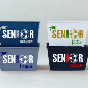 Custom Soccer Basket, Graduation Personalized Soccer Baskets, Graduation Bucket,  Sports Locker Bin, Sports Team Basket