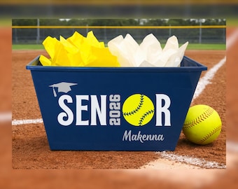 Custom Softball Graduation Basket, Custom Softball Bucket, Sport Gift Basket Personalized Softball Graduation Basket Senior Night 2026 2027