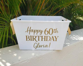 Happy Birthday Custom Basket Custom Age Birthday Basket