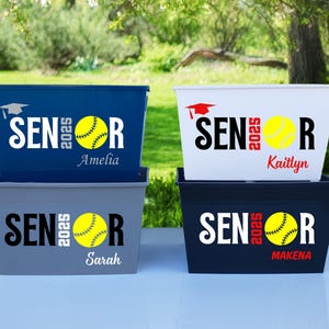 Personalized Softball Graduation Basket, Custom Softball Bucket, Sport Gift Basket, Softball Graduation Basket, Senior Night 2025