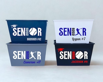 Custom Senior Baseball Basket - Graduation Baseball Senior Night Bucket, High School Senior Gift Basket, Baseball Graduation Basket