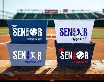Custom Senior Baseball Basket - Graduation Baseball Senior Night Bucket, High School Senior Gift Basket, Baseball Graduation Basket