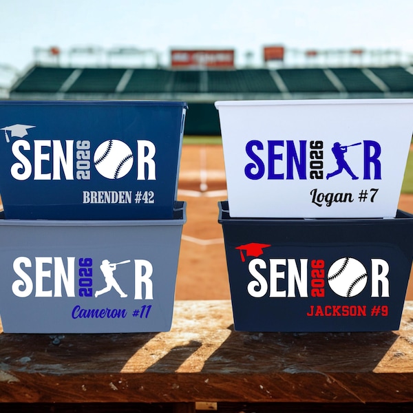 Custom Senior Baseball Basket - Graduation Baseball Senior Night Bucket, High School Senior Gift Basket, Baseball Graduation Basket