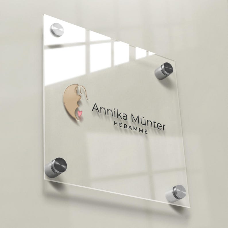 Personalisierbares Logo mit der Silhouette einer schwangeren Frau, ideal für Hebammen und Doulas.