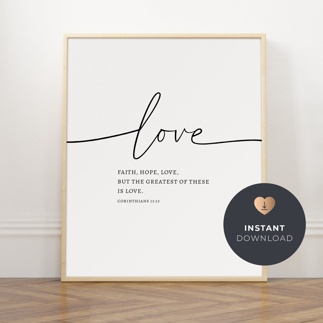 Instant Print Cor Love Poster Corinthians 13 Instant Download - Etsy
