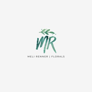 Watercolor logo with olive branch | Premade logo for beauty salons & coaching | Customizable branding