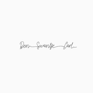 Diseño de tatuaje de nombre con guión conectado | Plantilla de tatuaje Fineline para parejas o hijos | Diseño de tatuaje personalizado