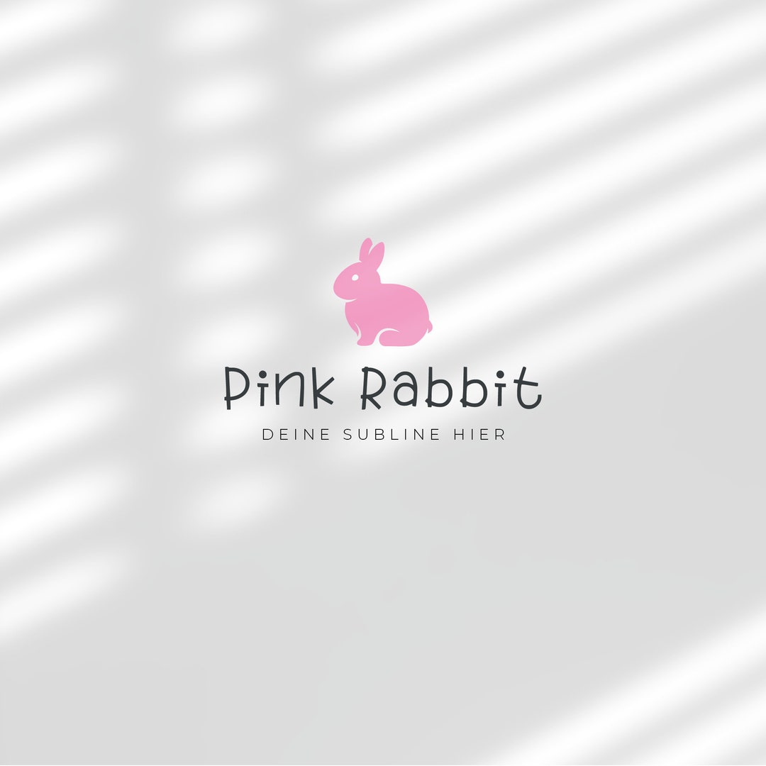 Pink Rabbit Logo Design Playful Logo for Kids Shops and Services ...