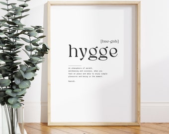 Poster HYGGE Danish saying as a decoration living room wall decoration mural