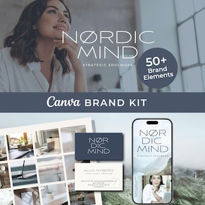 Virtuelle Assistenz Branding Kit Canva, OBM Corporate Design Set, Freelancer Logo Visitenkarte, Email Signatur Vorlage