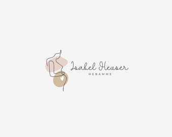Midwife logo | Doula branding with hands symbol | Personalized premade design | Gentle pregnancy logo