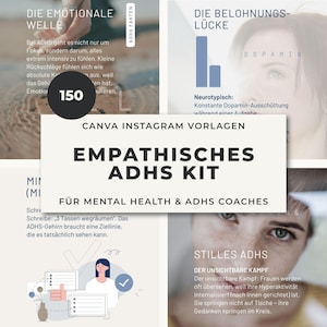 ADHS Canva Vorlagen Deutsch | Instagram Content Kit Frauen Spätdiagnose | Quiet ADHD & Neurodivergenz Coach