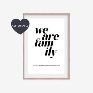We Are Family Poster | Personalized family poster with names | Scandinavian design | Wedding / birthday gift | Home Decor