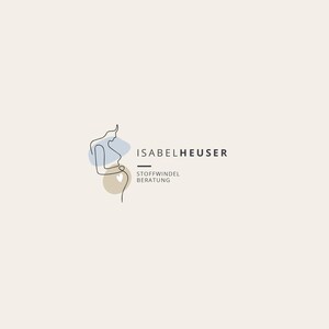 Zartes vorgefertigtes Hebammen- und Doula-Logo mit Silhouette einer schwangeren Frau. Personalisierbares Design in Wunschfarben, geeignet für familienorientierte Dienstleistungen.