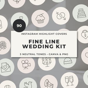 Hochzeit Canva Vorlagen | Instagram Story Highlight Covers Icons | Hochzeitsplaner & Fotografen Feed