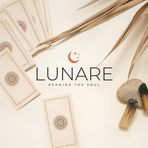Celestial Brand Kit Mond Sterne Logo Vorlage für Spiritueller Coach Astrologie & Tarot | Edles Canva Template Bogen Logo EU US Format