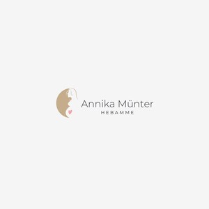 Personalisierbares Logo mit der Silhouette einer schwangeren Frau, ideal für Hebammen und Doulas.