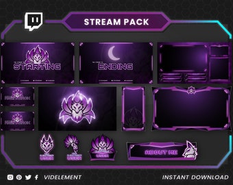 Fox stream pack, animated webcam overlay, twitch panels, twitch fox alert, twitch chatbox, overlay pack, stream overlay, twitch overlay
