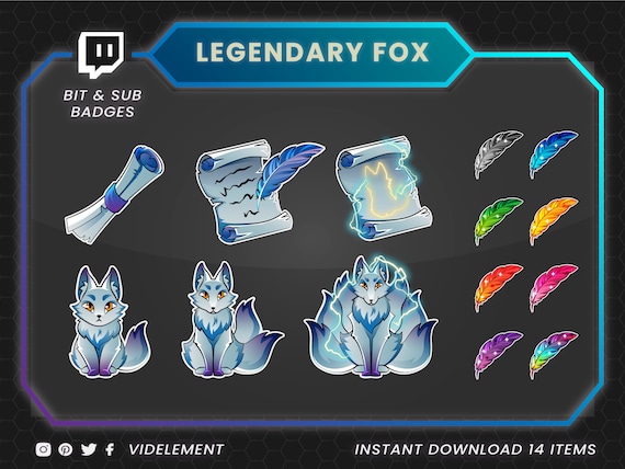 Magic Fox Sub Badges Twitch Sub Badges Twitch Badges Twitch 