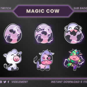 Cow sub badges, twitch sub badges, twitch badges, sub badges twitch, badges twitch, twitch bit badge, discord badges, twitch graphics