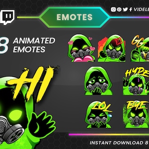 Emote animate, emote di Twitch, emote di Discord, emote di Twitch Sub, emote GG, emote Lol, emote Hype, emote Ciao, emote Ciao, emote Amore, Discord