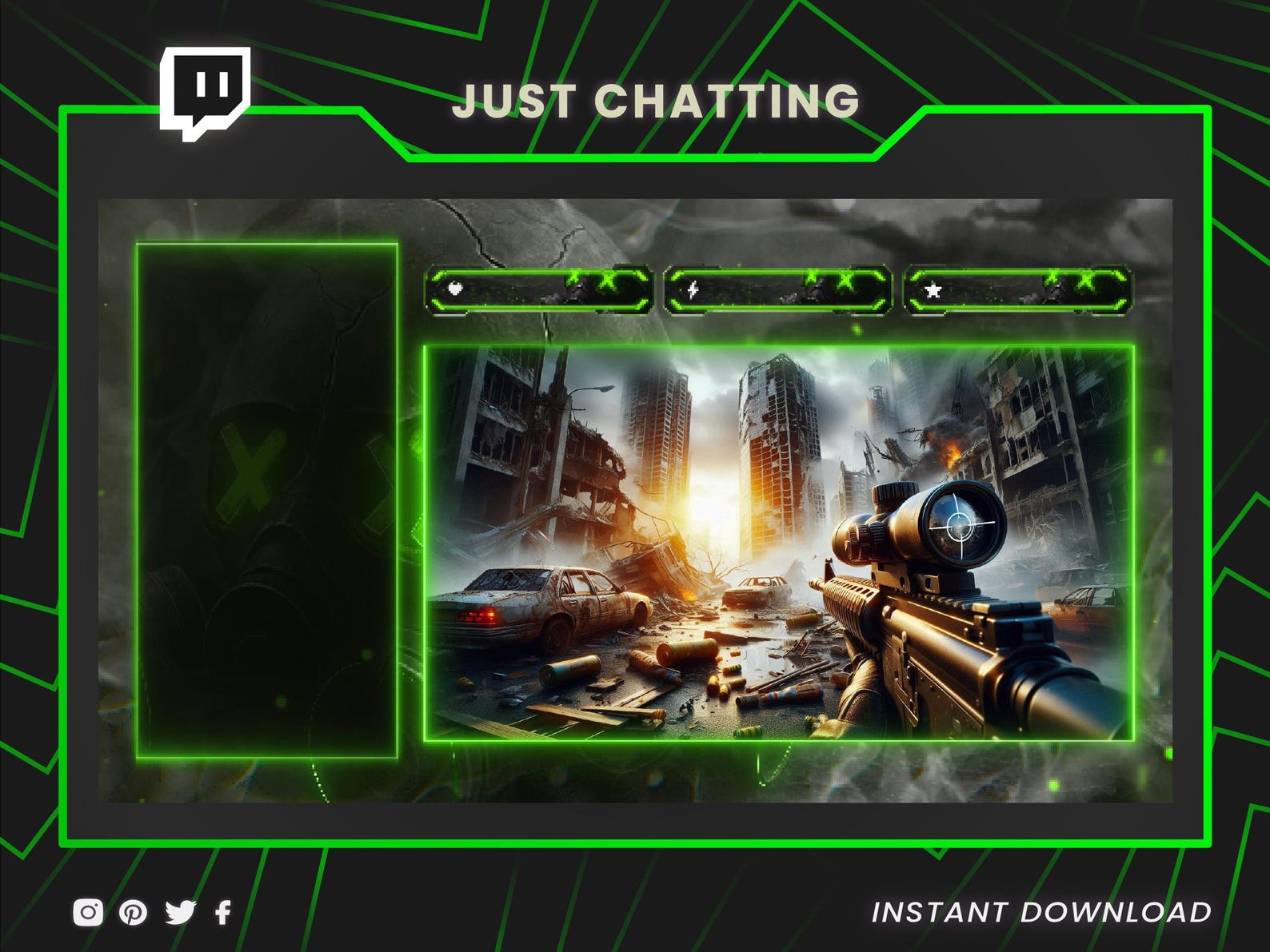 Animated Shooter Stream Overlay Pack, FPS Overlay for Twitch - Etsy
