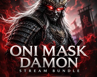 Oni Mask Stream Bundle | Animated Overlays, Animated Emotes,  Twitch Alerts, Sub Badges, Screen Overlays, Stream Overlays, Twitch Overlays