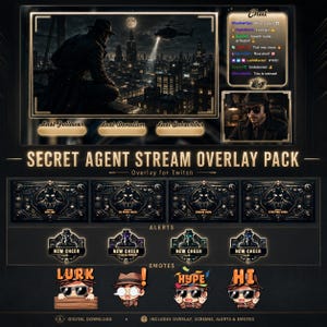 Operation Spy ストリームパック – ストリーマー向けのアニメーション付きTwitchエモートとステルスオーバーレイ